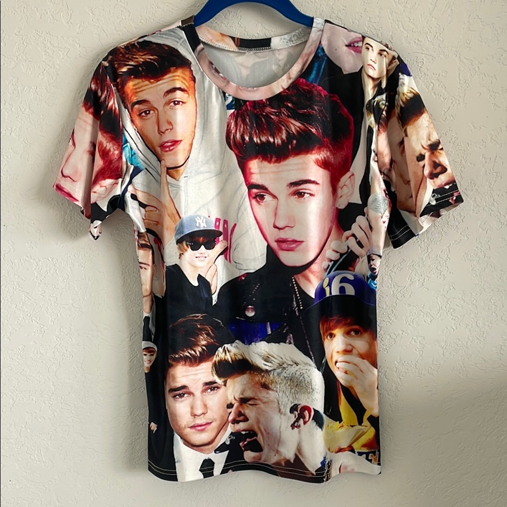 Justin Bieber Collage Print Short Sleeve Tee